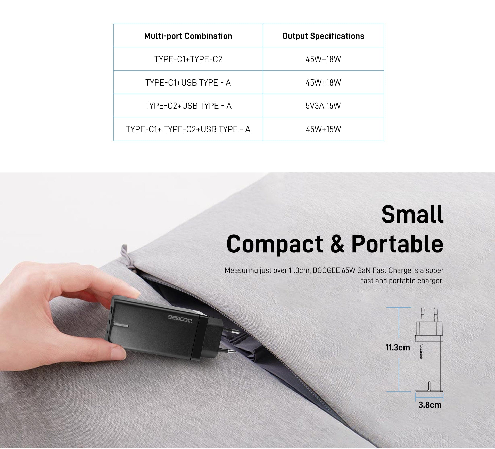 Doogee 65W GaN Fast Charger Doogee